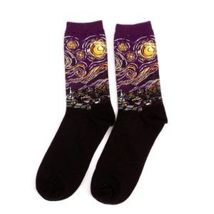 Starry Night Van Gogh Purple Unisex Socks